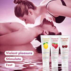 Fruit Flavor Water-Based Personal Lubricant - Edible Lube for Intimate Anal & Vaginal Use, Enhanced Orgasm - 100ml