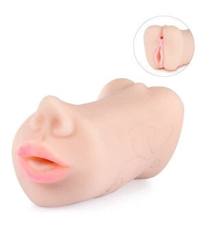 3D Realistic Molded Masturbator 3-in-1 Vaginal Anal Oral Sex Toy for Male Masturbation