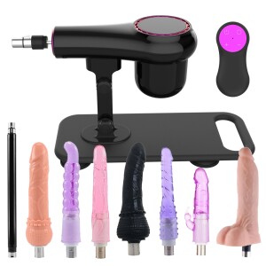 Máquina Sexual com Empurrão com 8 Acessórios Controle Remoto Máquina do Amor para Massagem Vaginal Anal